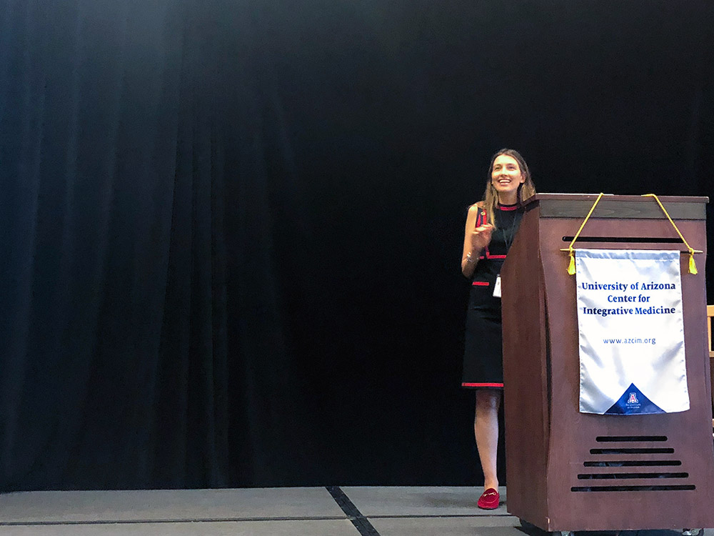 Dr. Bojana Jankovic Weatherly speaking at the University of Arizona Integrative Medicine Fellowship Program about Blue Zones (October 2018).